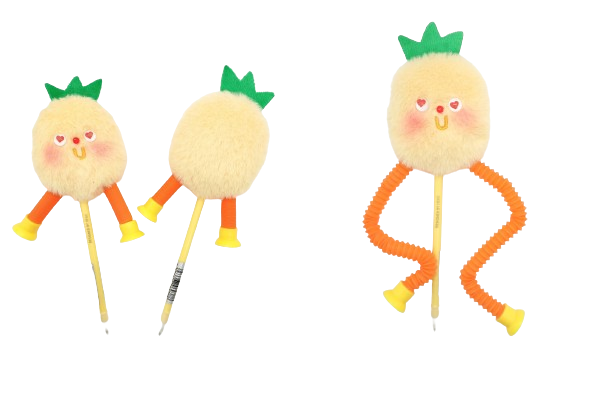 YELLOW STRETCHABLE POMPOM PEN