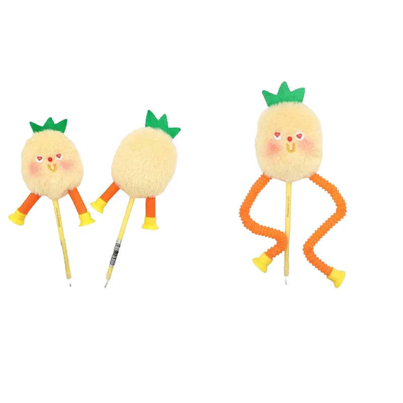 YELLOW STRETCHABLE POMPOM PEN